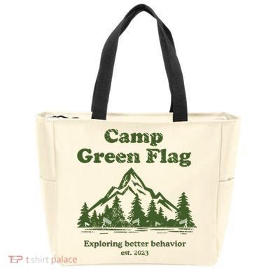 Camp Green Flag Exploring Better Behavior Est 2023 Tote Bag