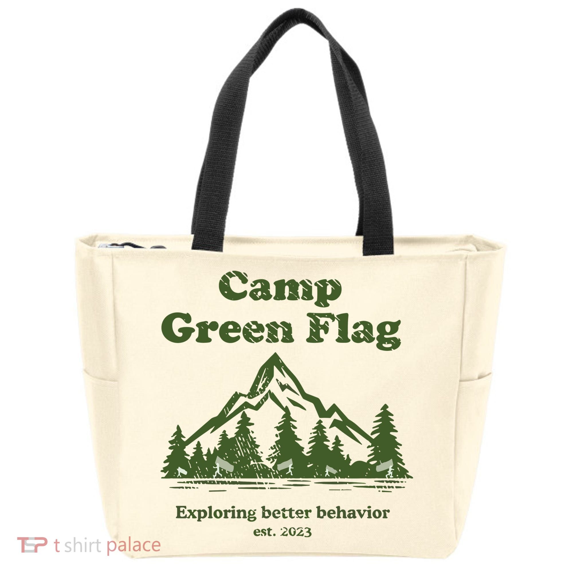 Camp Green Flag Exploring Better Behavior Est 2023 Tote Bag