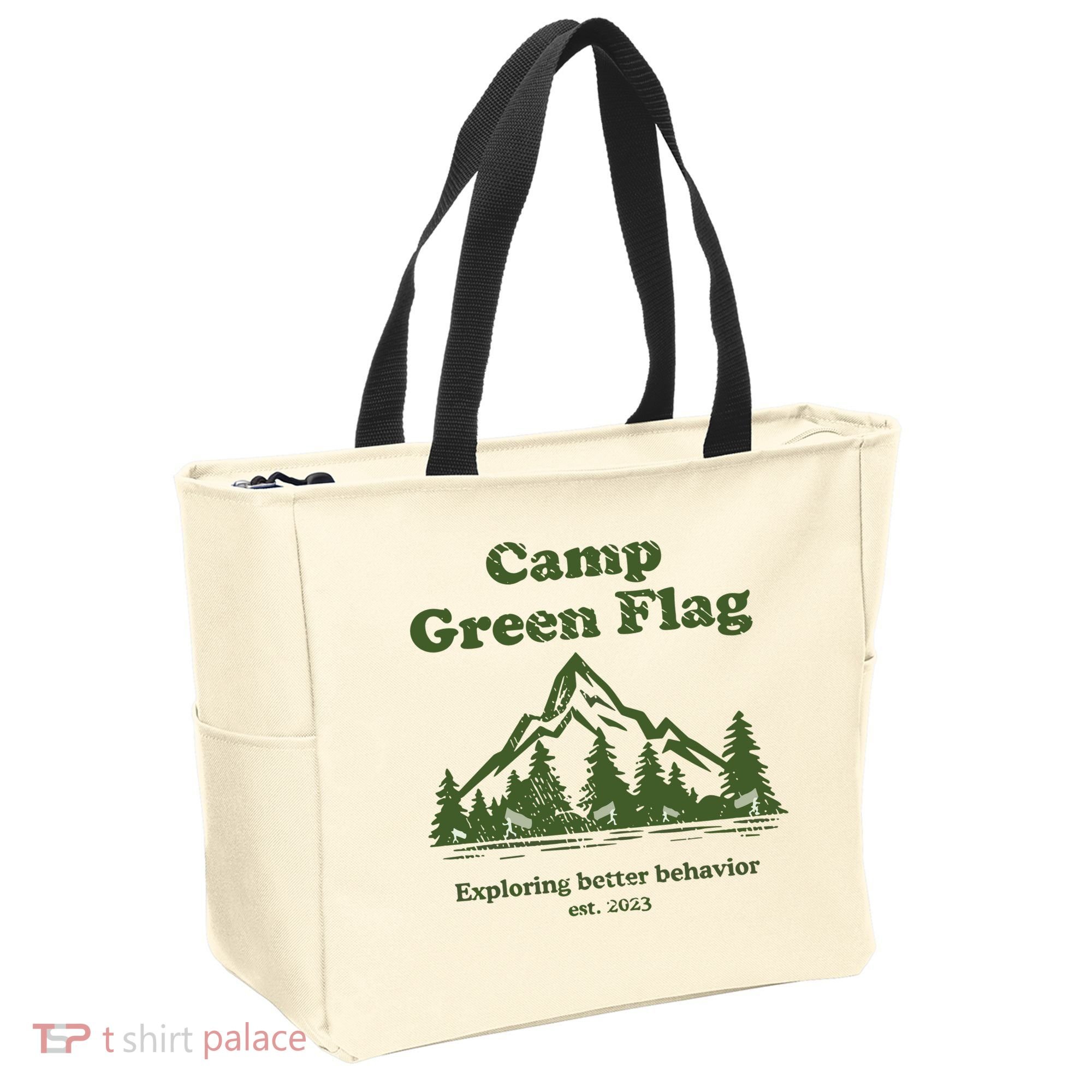 Camp Green Flag Exploring Better Behavior Est 2023 Tote Bag