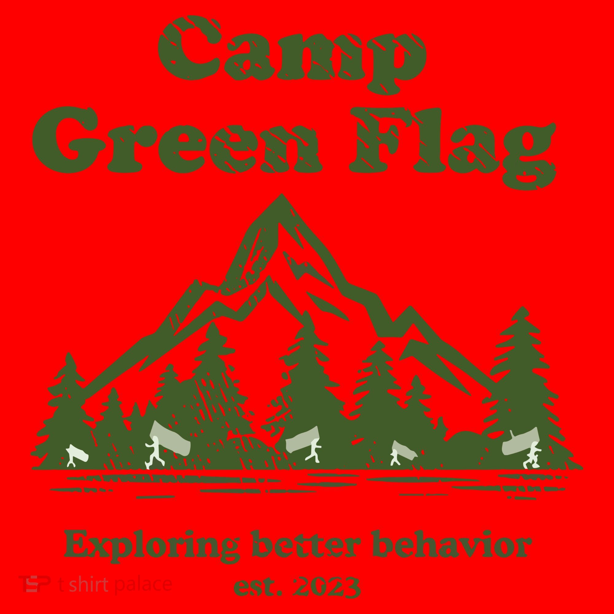 Camp Green Flag Exploring Better Behavior Est 2023 Santa Hat