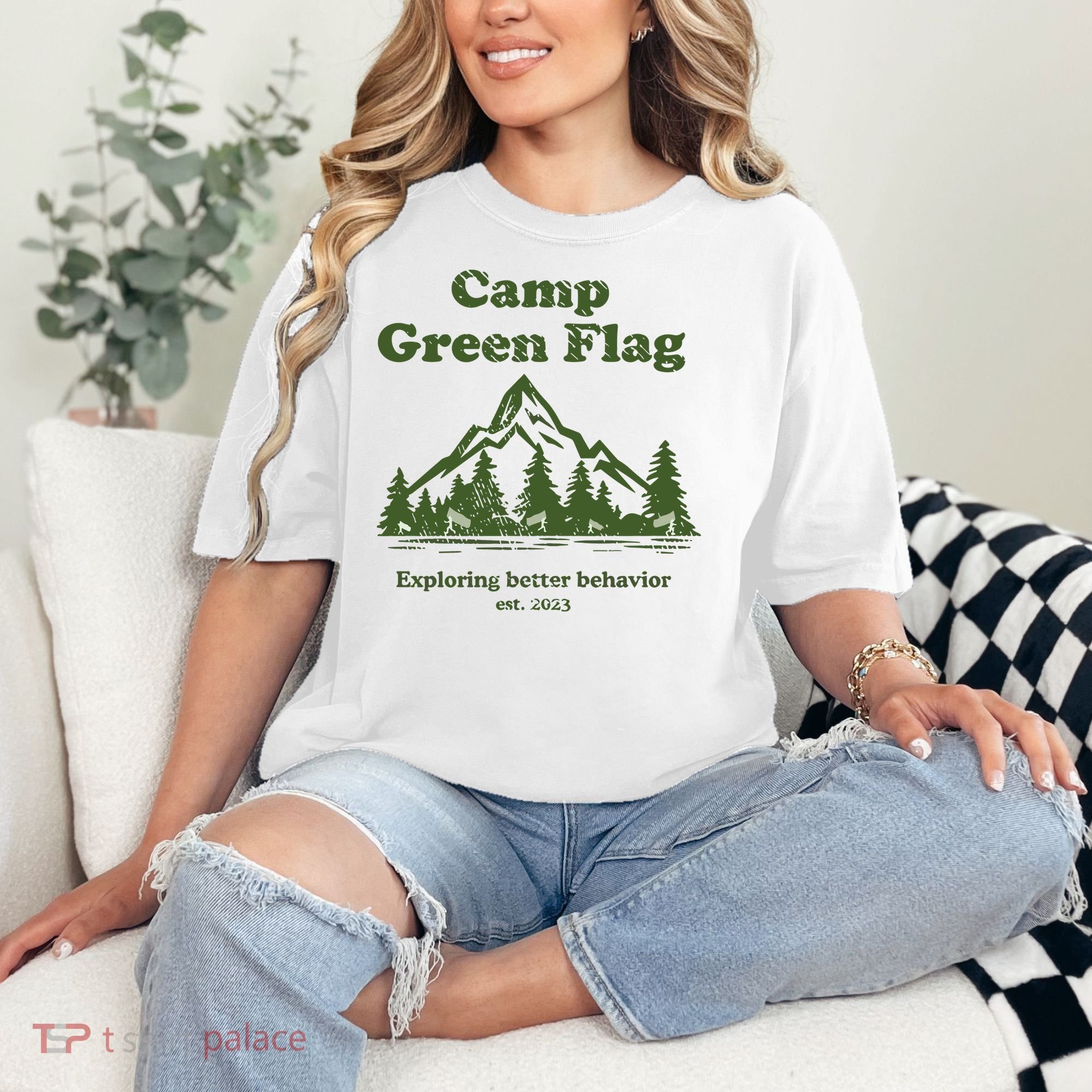 Camp Green Flag Exploring Better Behavior Est 2023 Comfort Colors T-Shirt