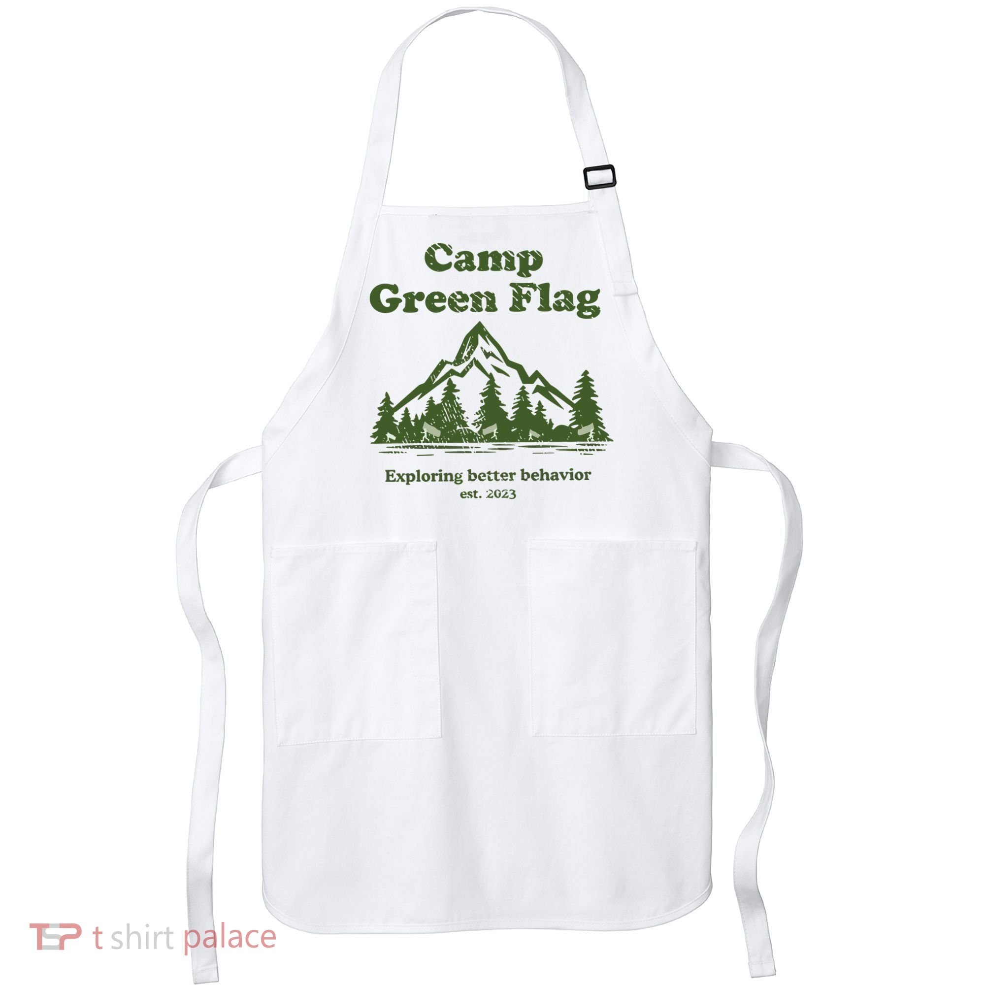 Camp Green Flag Exploring Better Behavior Est 2023 Apron