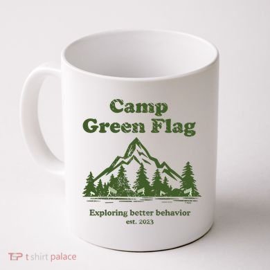 Camp Green Flag Exploring Better Behavior Est 2023 Coffee Mug