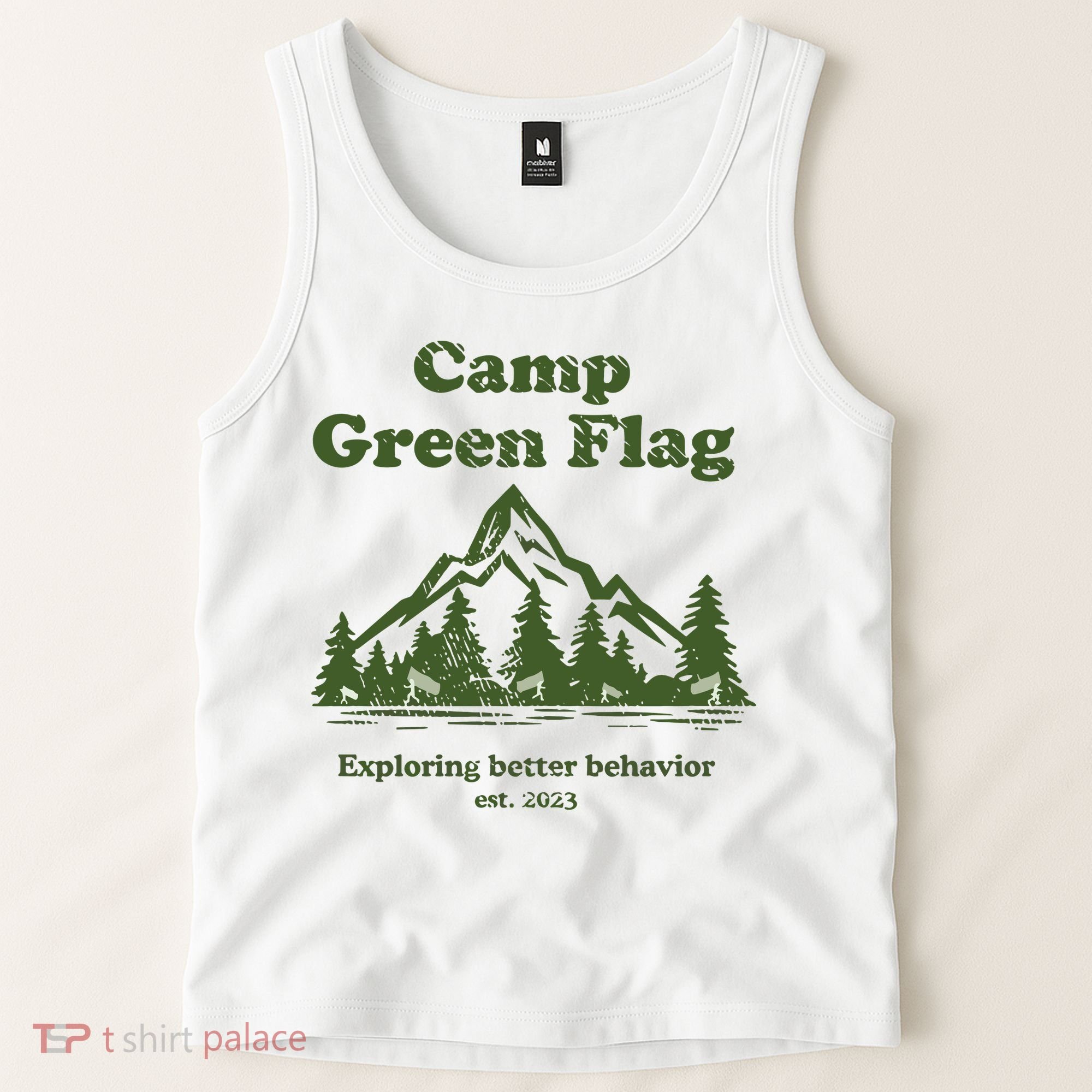 Camp Green Flag Exploring Better Behavior Est 2023 Tank Top