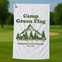 Camp Green Flag Exploring Better Behavior Est 2023 Golf Towel thumb 1