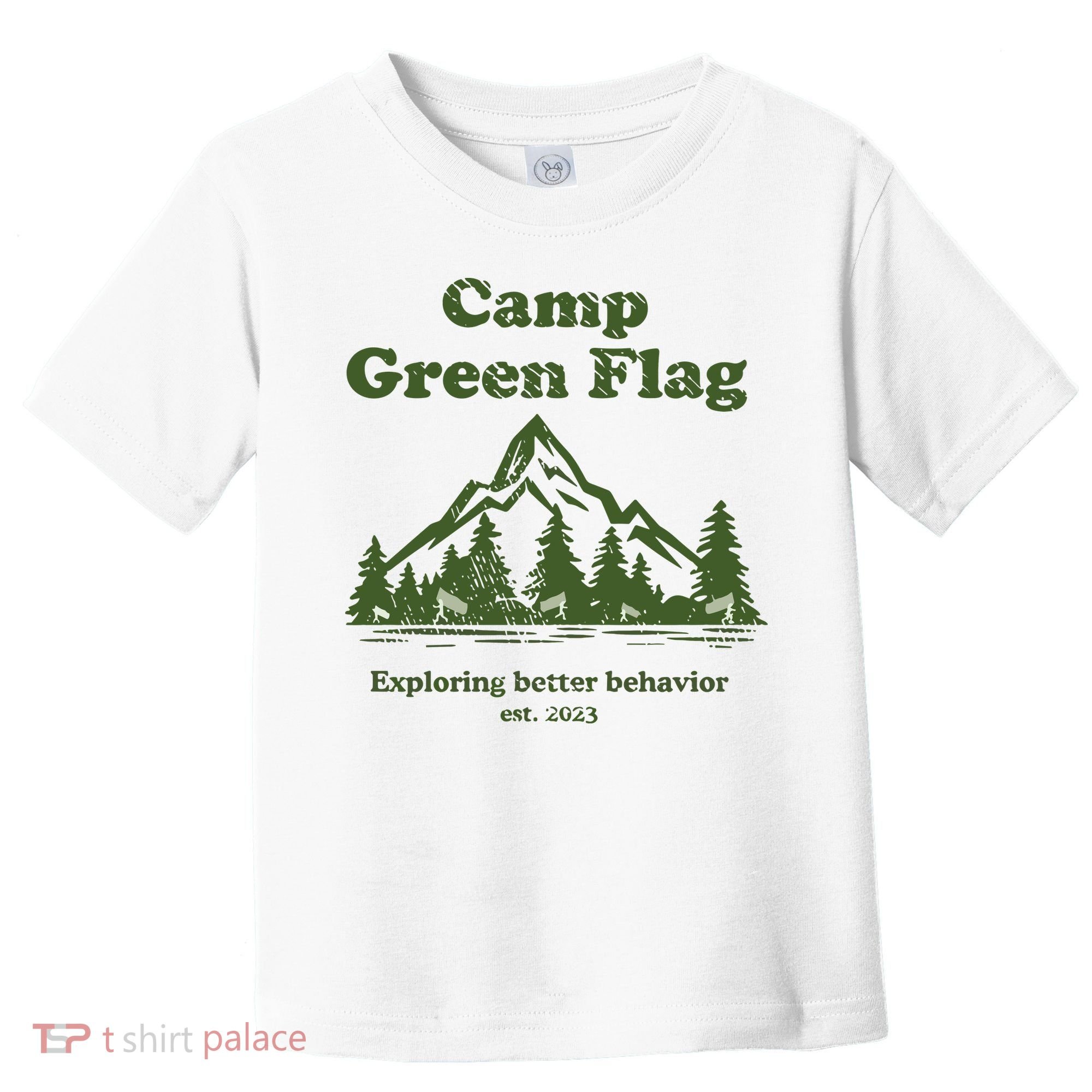 Camp Green Flag Exploring Better Behavior Est 2023 Toddler T-Shirt