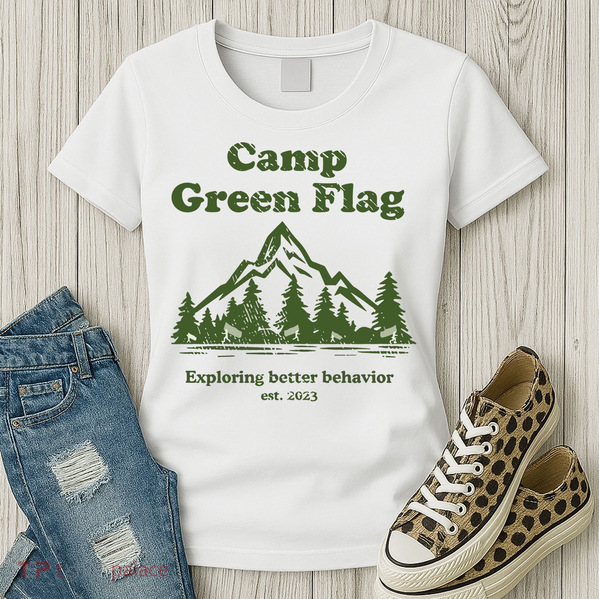 Camp Green Flag Exploring Better Behavior Est 2023 Women's T-Shirt