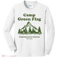 Camp Green Flag Exploring Better Behavior Est 2023 Kids Long Sleeve Shirt thumb 0