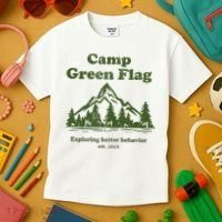 Camp Green Flag Exploring Better Behavior Est 2023 Kids T-Shirt thumb 3