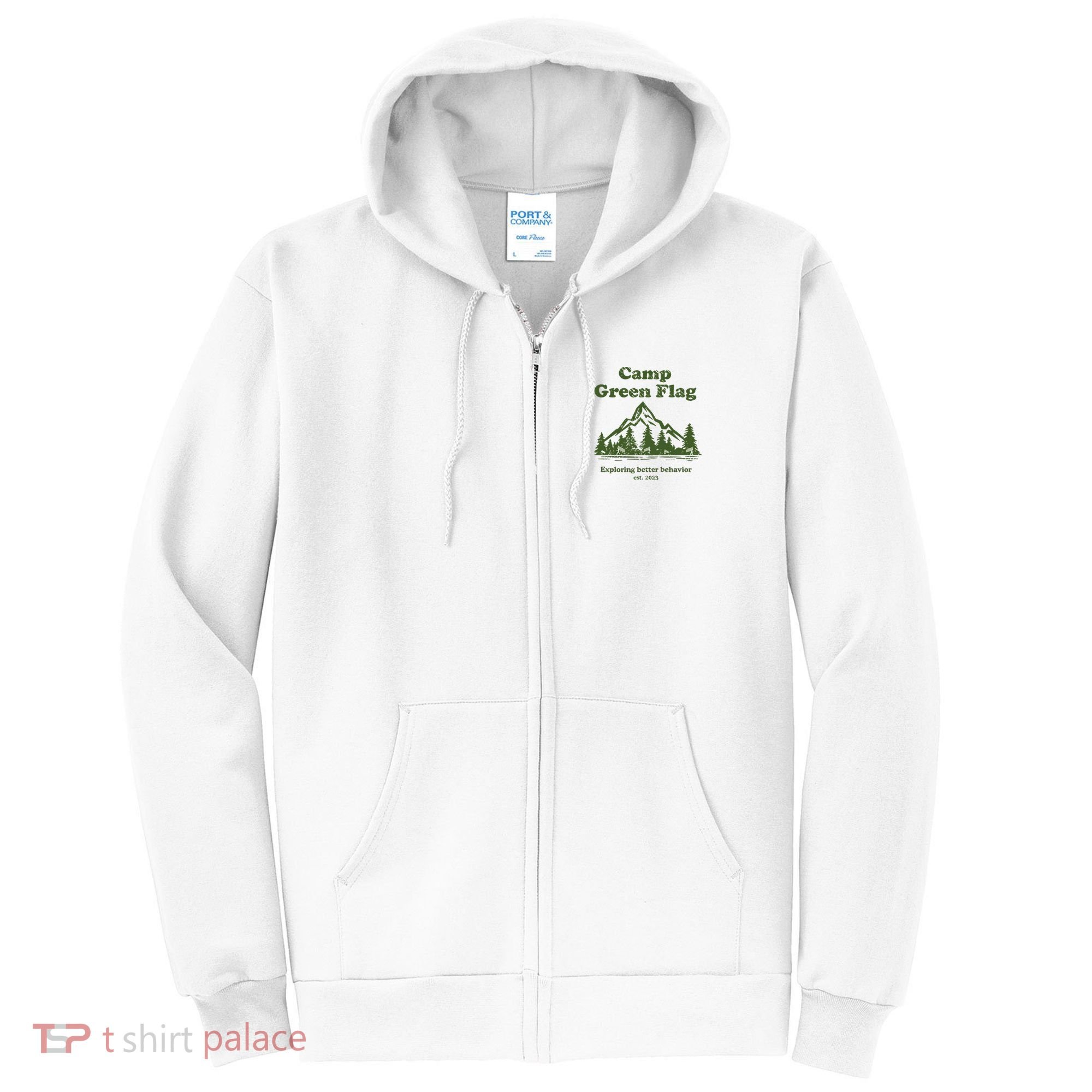 Camp Green Flag Exploring Better Behavior Est 2023 Full Zip Hoodie