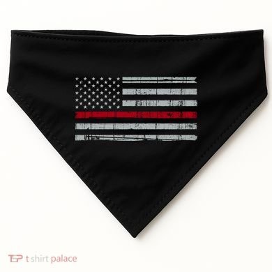 Cool Gift Firefighter Thin Red Line Flag USA-Made Doggie Bandana