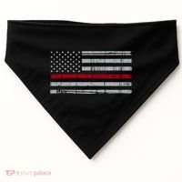 Cool Gift Firefighter Thin Red Line Flag USA-Made Doggie Bandana thumb 0