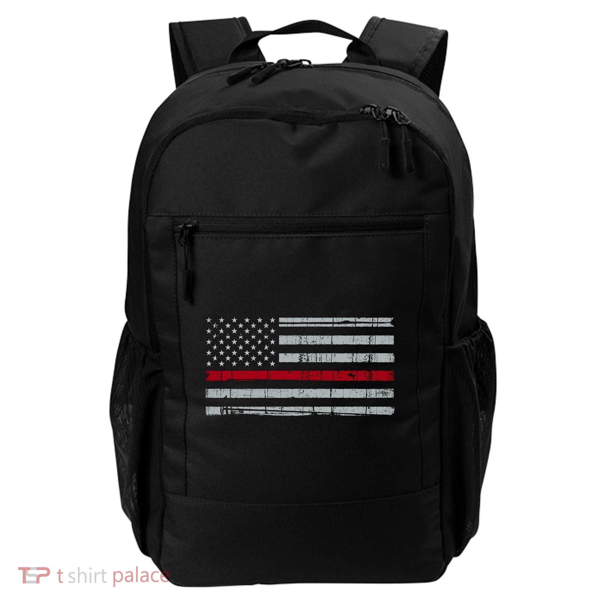 Cool Gift Firefighter Thin Red Line Flag Backpack