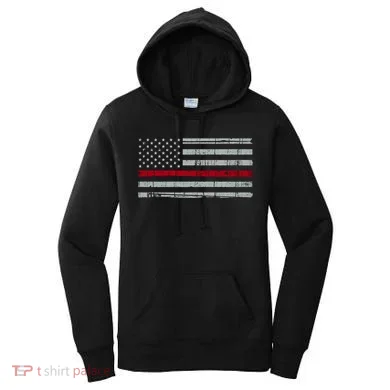 Cool Gift Firefighter Thin Red Line Flag Women's Hoodie