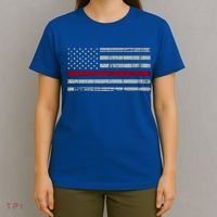 Cool Gift Firefighter Thin Red Line Flag T-Shirt thumb 4