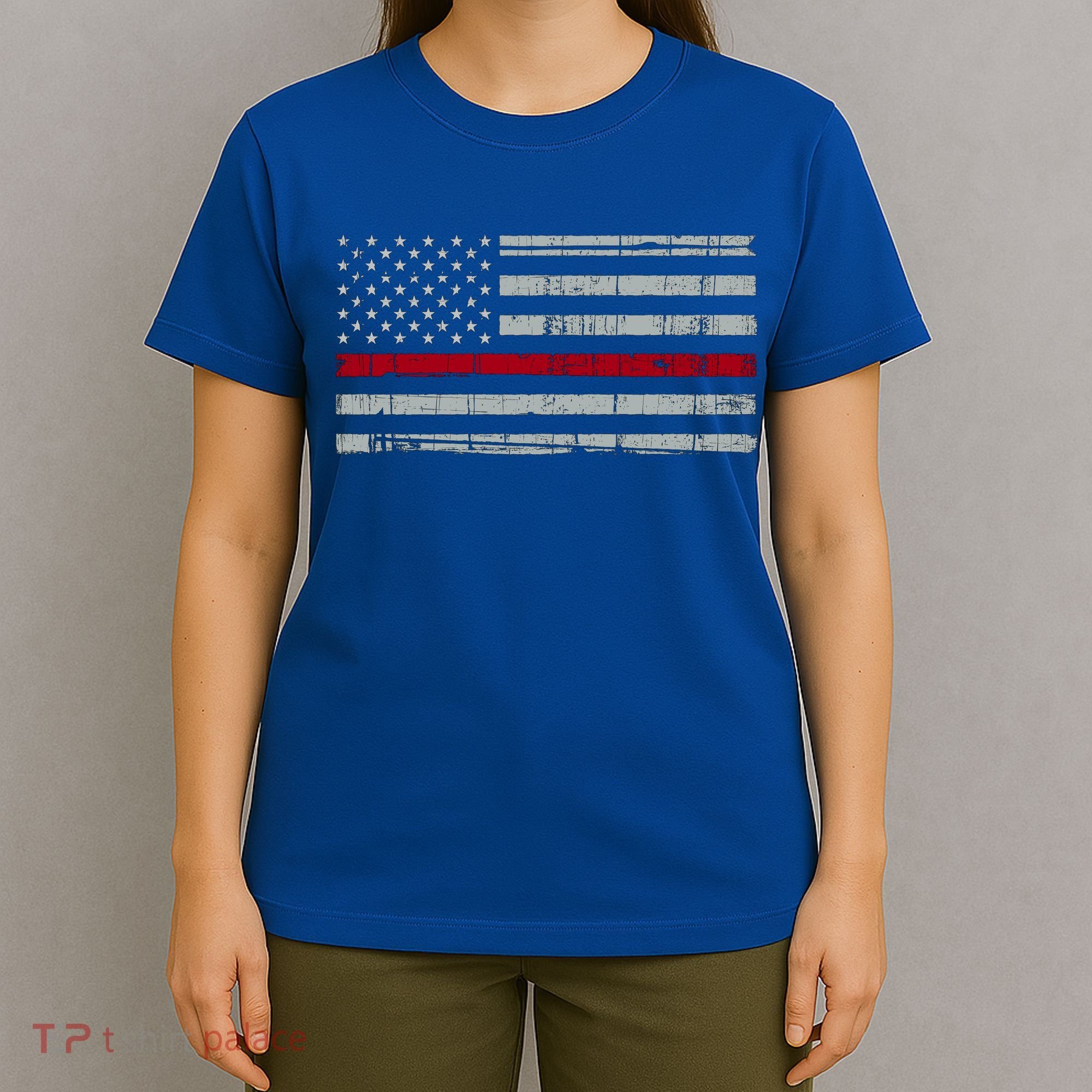 Cool Gift Firefighter Thin Red Line Flag T-Shirt