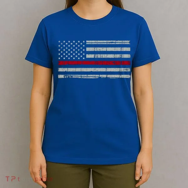 Cool Gift Firefighter Thin Red Line Flag T-Shirt