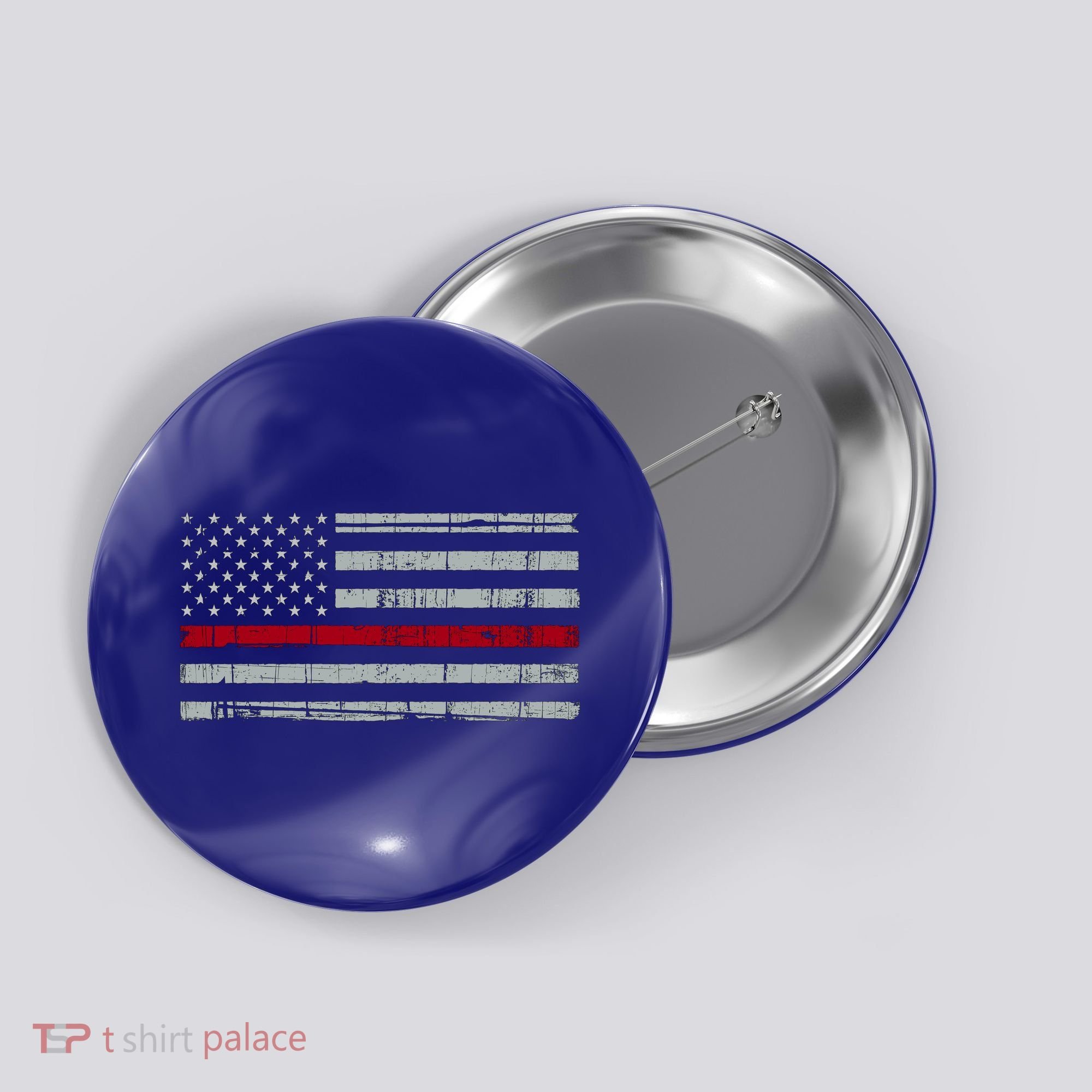 Cool Gift Firefighter Thin Red Line Flag Button