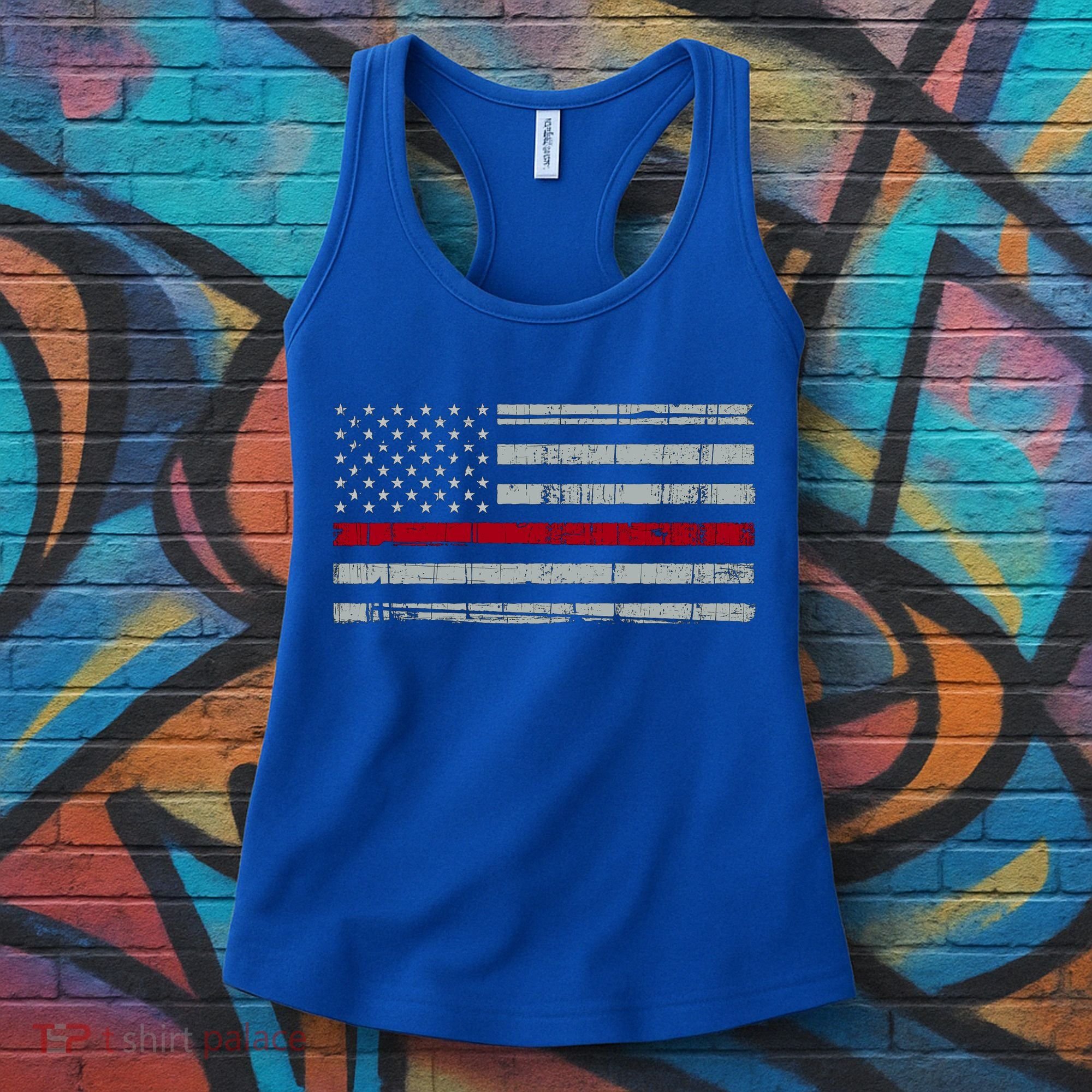 Cool Gift Firefighter Thin Red Line Flag Women's Tank Top