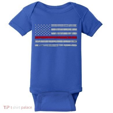 Cool Gift Firefighter Thin Red Line Flag Baby Bodysuit