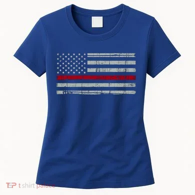 Cool Gift Firefighter Thin Red Line Flag Women's T-Shirt