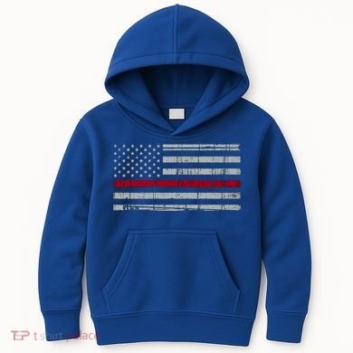 Cool Gift Firefighter Thin Red Line Flag Kids Hoodie