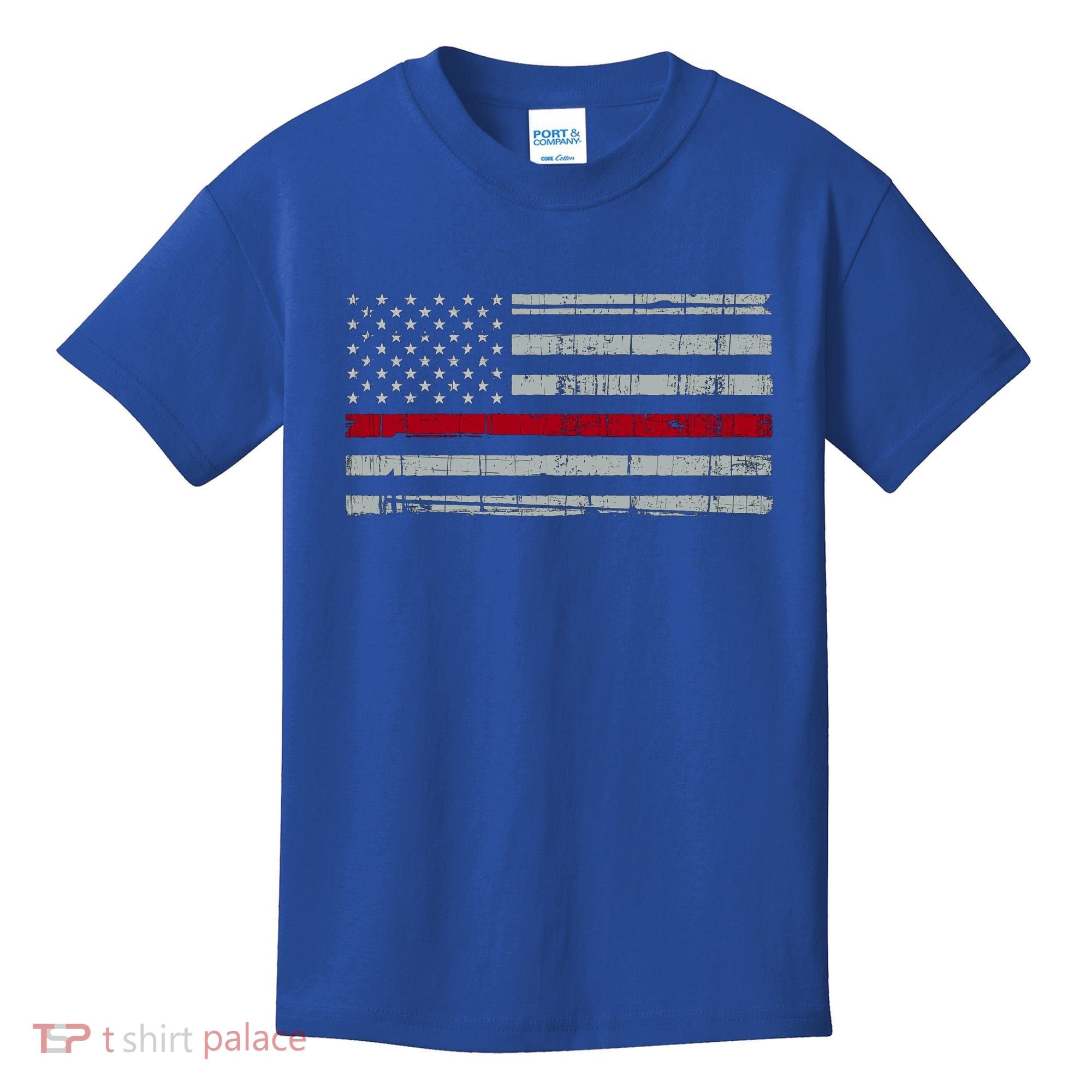 Cool Gift Firefighter Thin Red Line Flag Kids T-Shirt