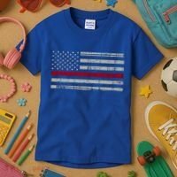 Cool Gift Firefighter Thin Red Line Flag Kids T-Shirt thumb 3