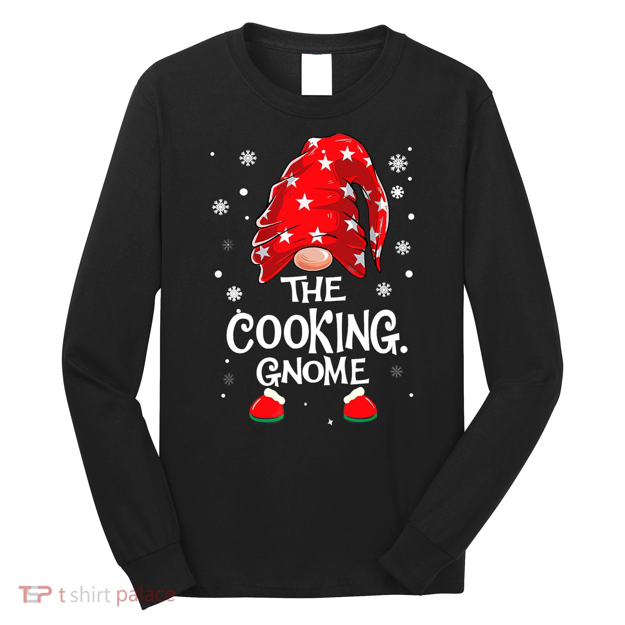 Cooking Gnome Funny Chef Matching Family Christmas Pajama Long Sleeve Shirt