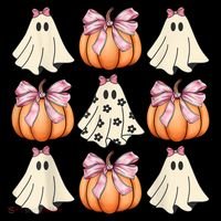Cute Ghost Florals Coquette Bows Pumpkins Halloween Coffee Mug thumb 5