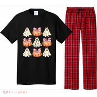 Cute Ghost Florals Coquette Bows Pumpkins Halloween Pajama Set thumb 0