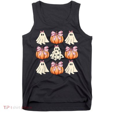 Cute Ghost Florals Coquette Bows Pumpkins Halloween Tank Top