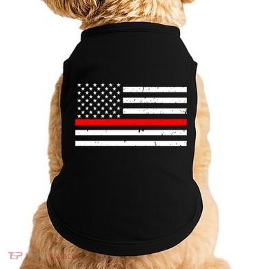 Cool Gift Firefighter Thin Red Line Flag Gift Doggie Tank