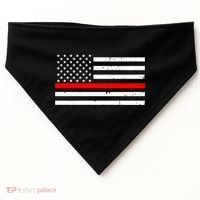 Cool Gift Firefighter Thin Red Line Flag Gift USA-Made Doggie Bandana thumb 0