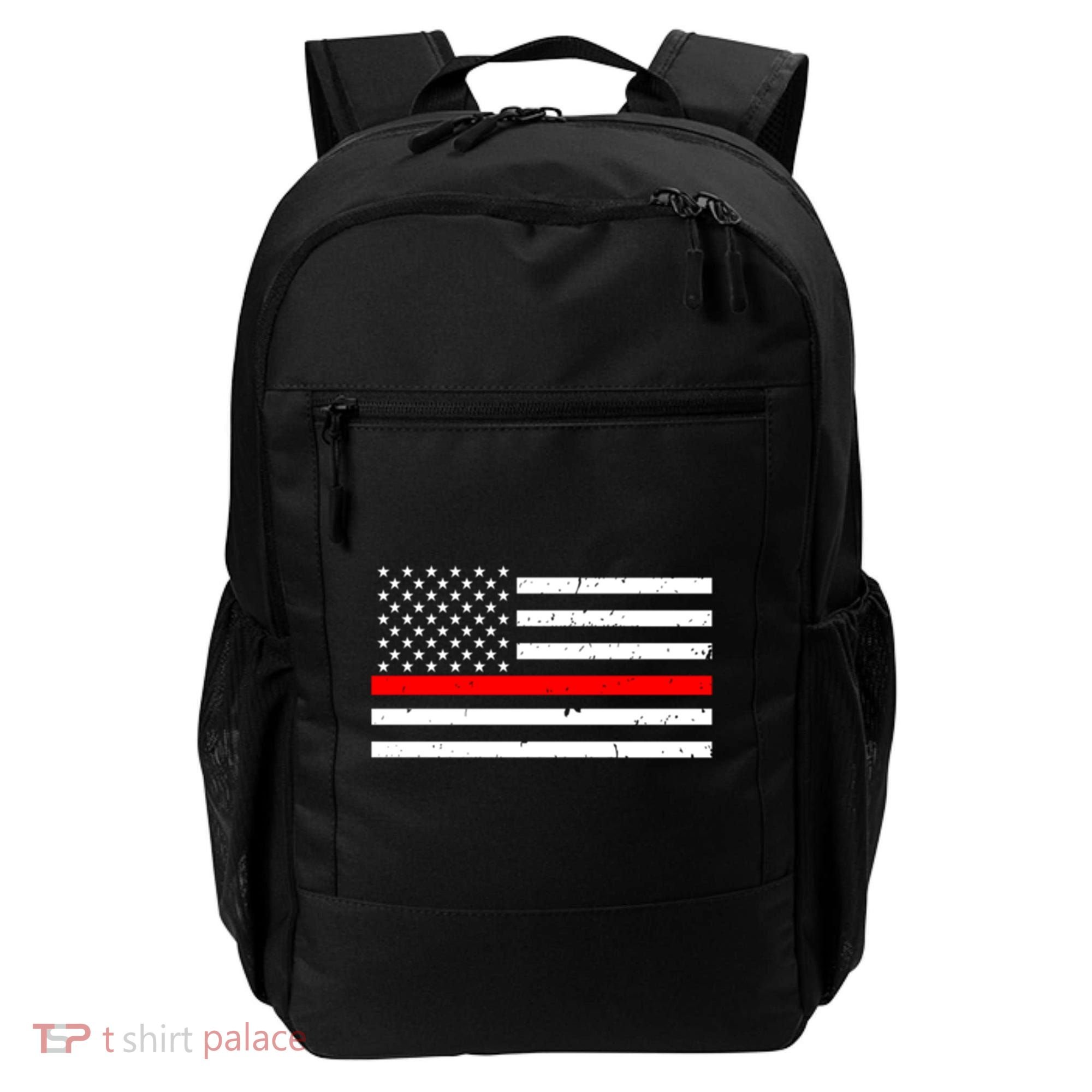Cool Gift Firefighter Thin Red Line Flag Gift Backpack