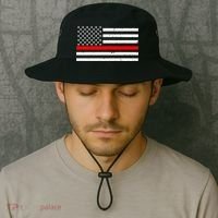 Cool Gift Firefighter Thin Red Line Flag Gift Bucket Hat thumb 2
