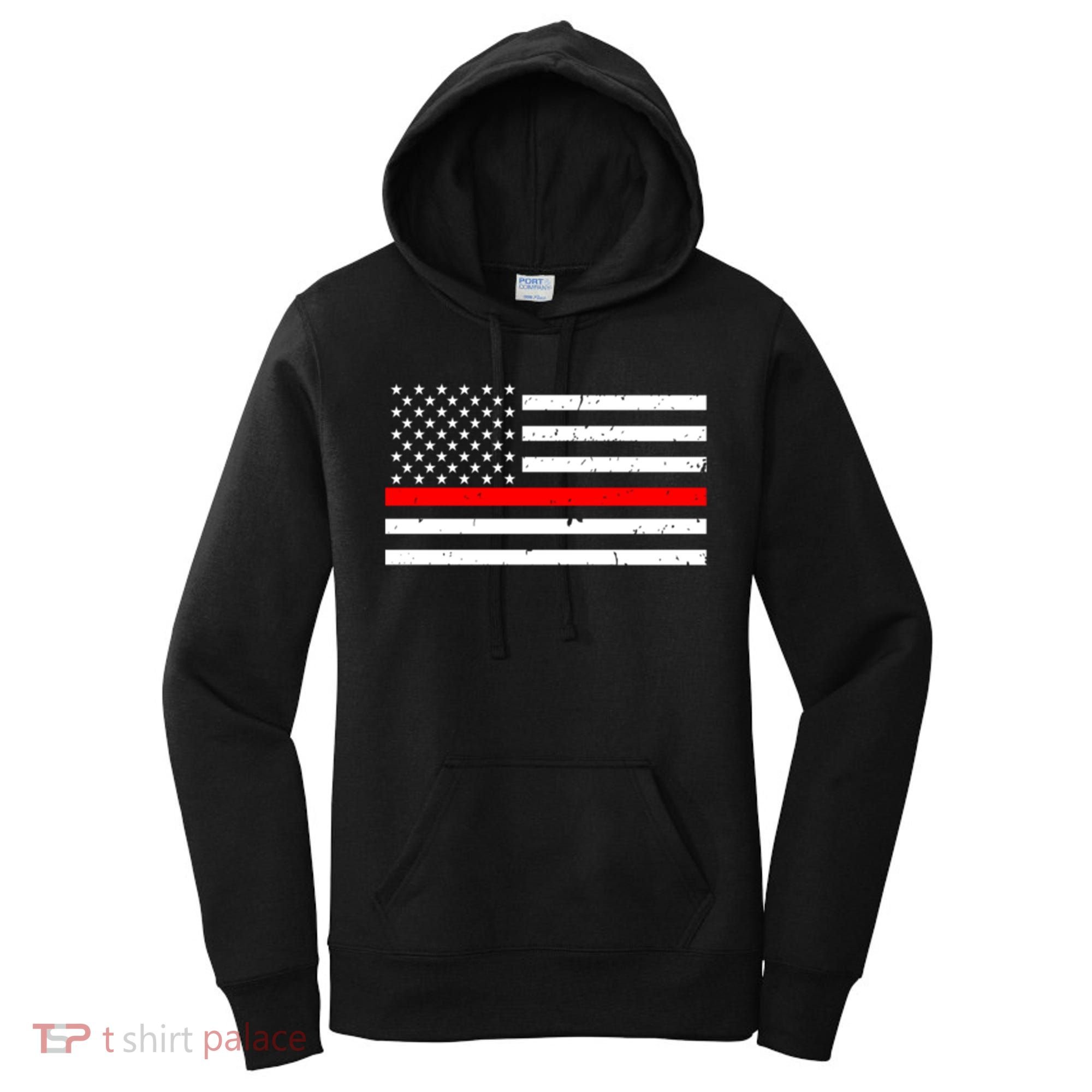 Cool Gift Firefighter Thin Red Line Flag Gift Women's Hoodie
