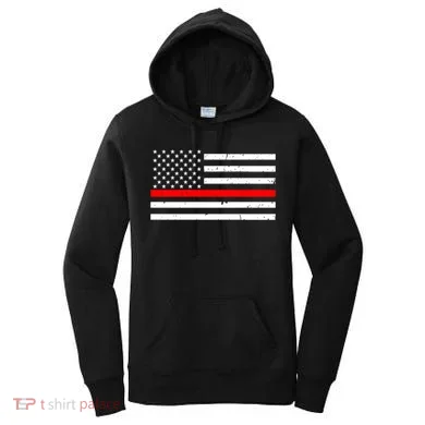 Cool Gift Firefighter Thin Red Line Flag Gift Women's Hoodie