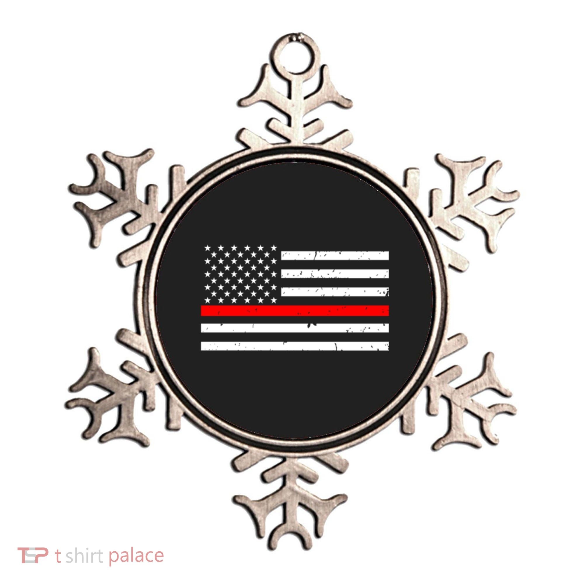Cool Gift Firefighter Thin Red Line Flag Gift Ornament
