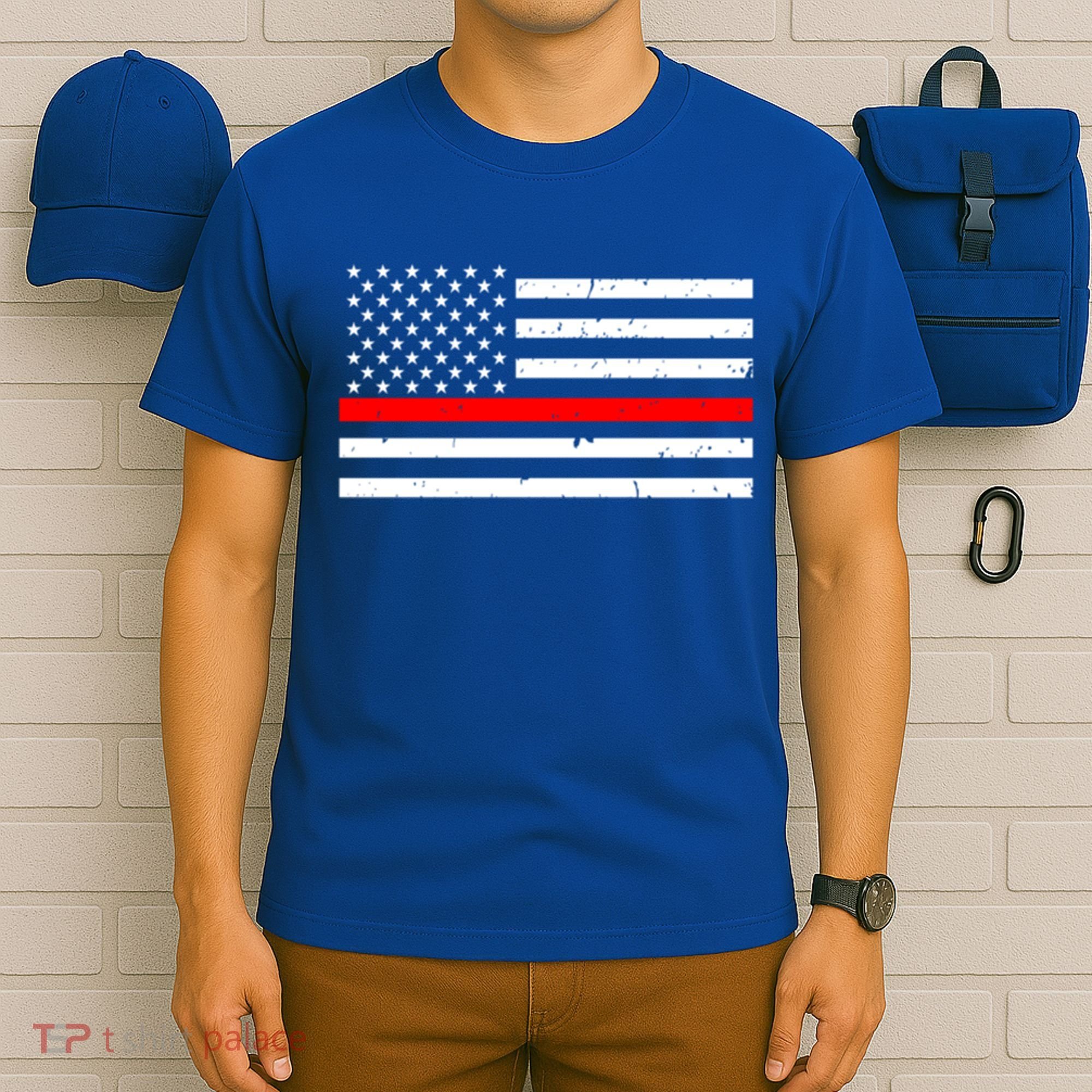 Cool Gift Firefighter Thin Red Line Flag Gift T-Shirt
