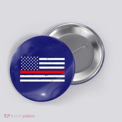 Cool Gift Firefighter Thin Red Line Flag Gift Button