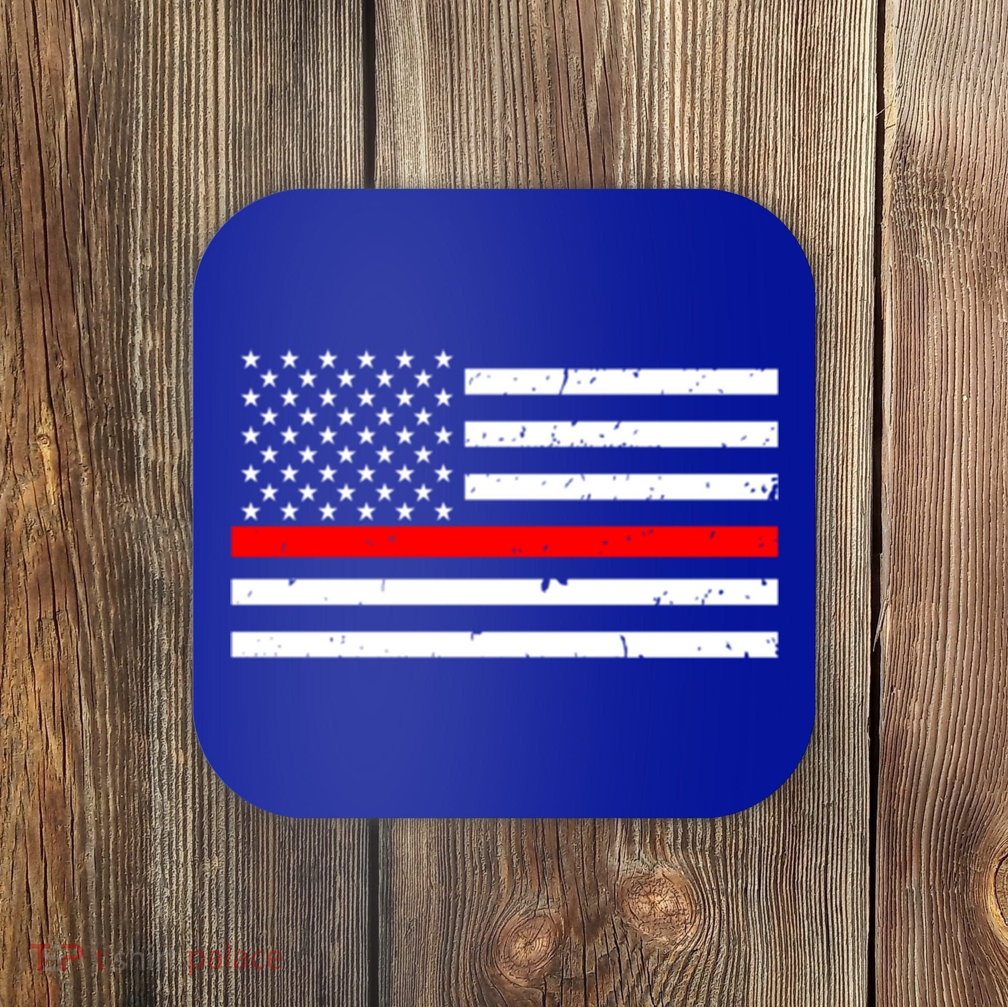 Cool Gift Firefighter Thin Red Line Flag Gift Coaster