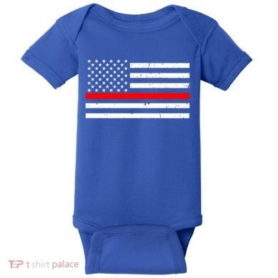 Cool Gift Firefighter Thin Red Line Flag Gift Baby Bodysuit