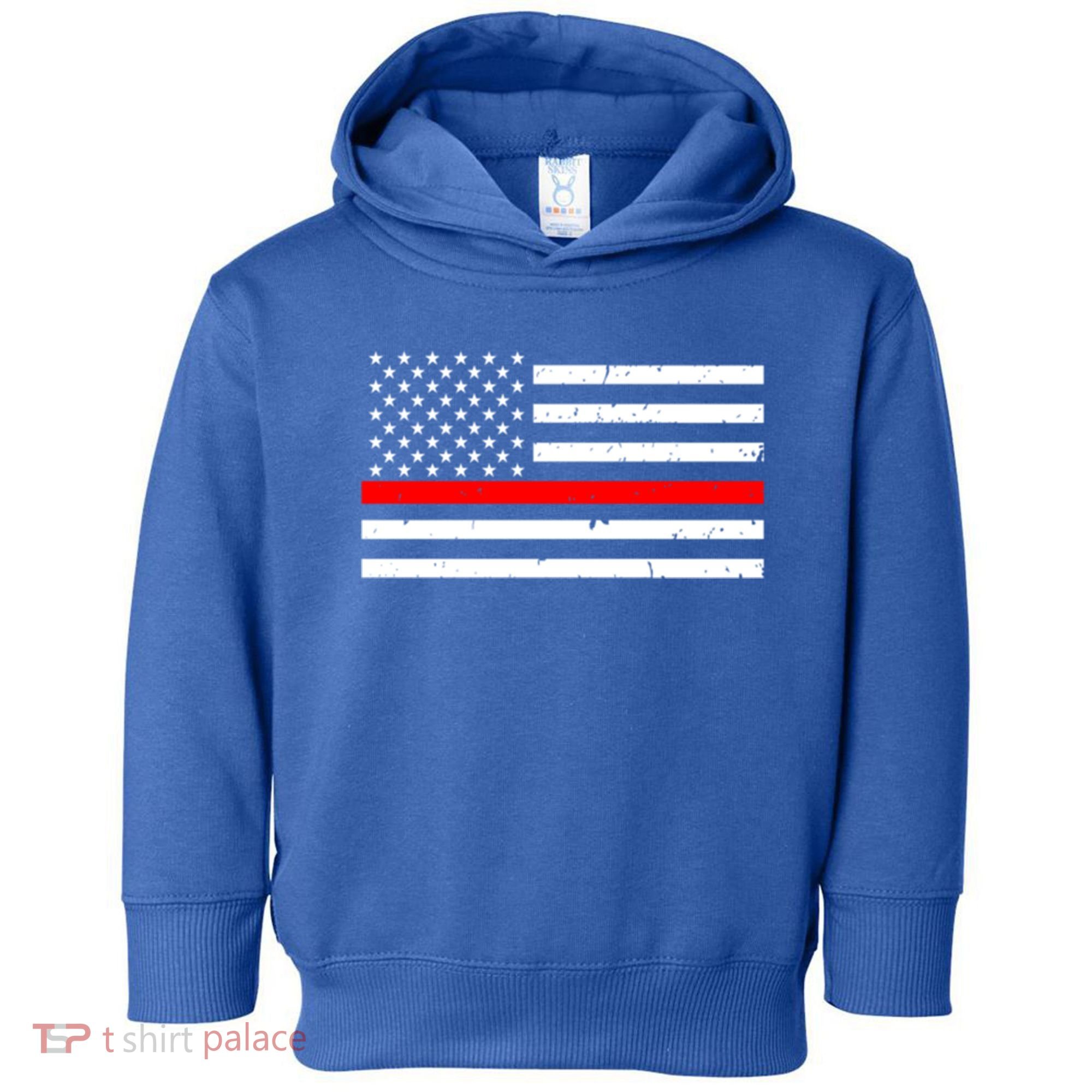 Cool Gift Firefighter Thin Red Line Flag Gift Toddler Hoodie