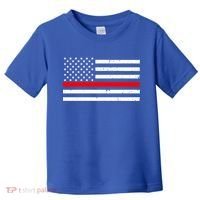 Cool Gift Firefighter Thin Red Line Flag Gift Toddler T-Shirt thumb 0