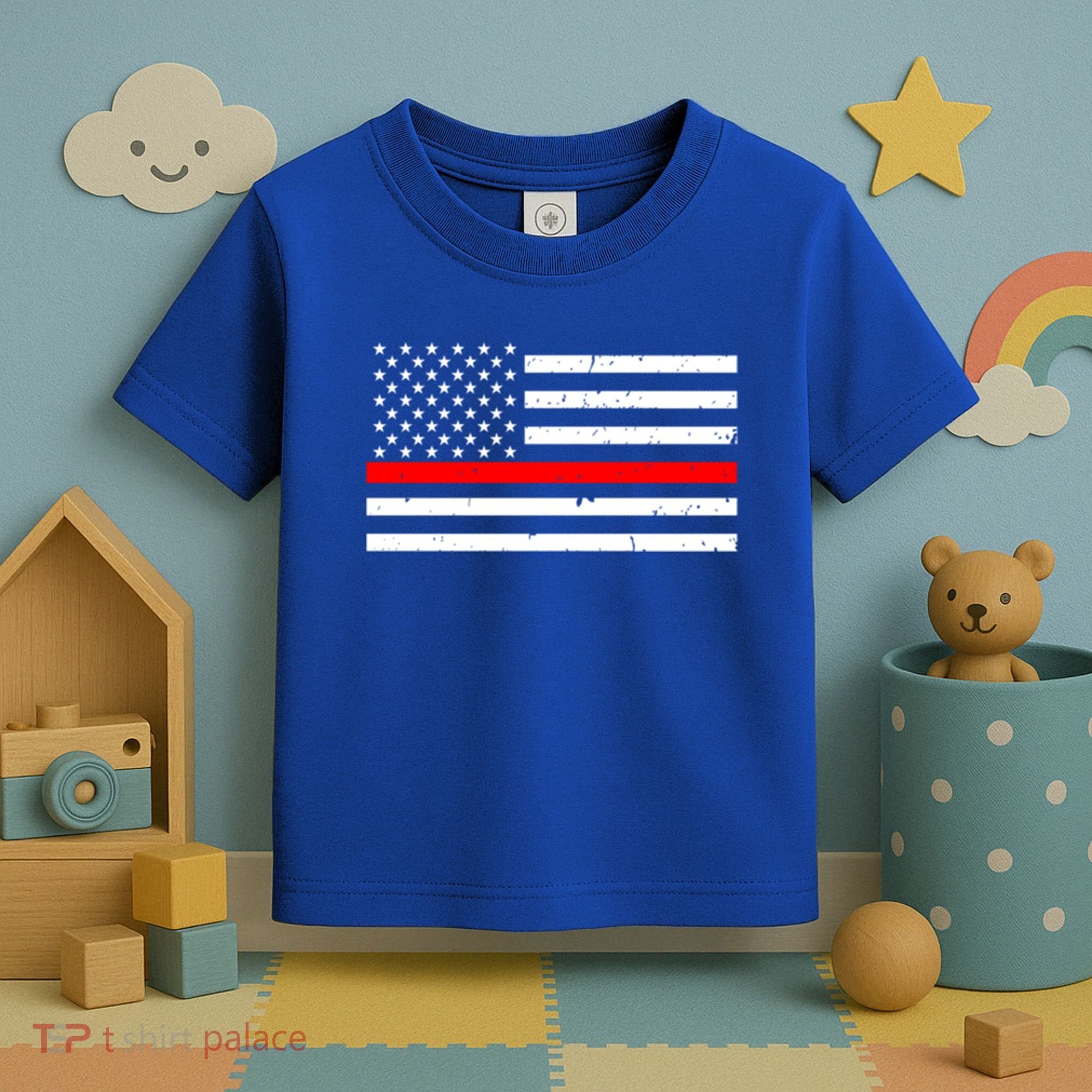 Cool Gift Firefighter Thin Red Line Flag Gift Toddler T-Shirt