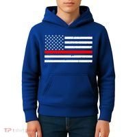 Cool Gift Firefighter Thin Red Line Flag Gift Kids Hoodie thumb 4