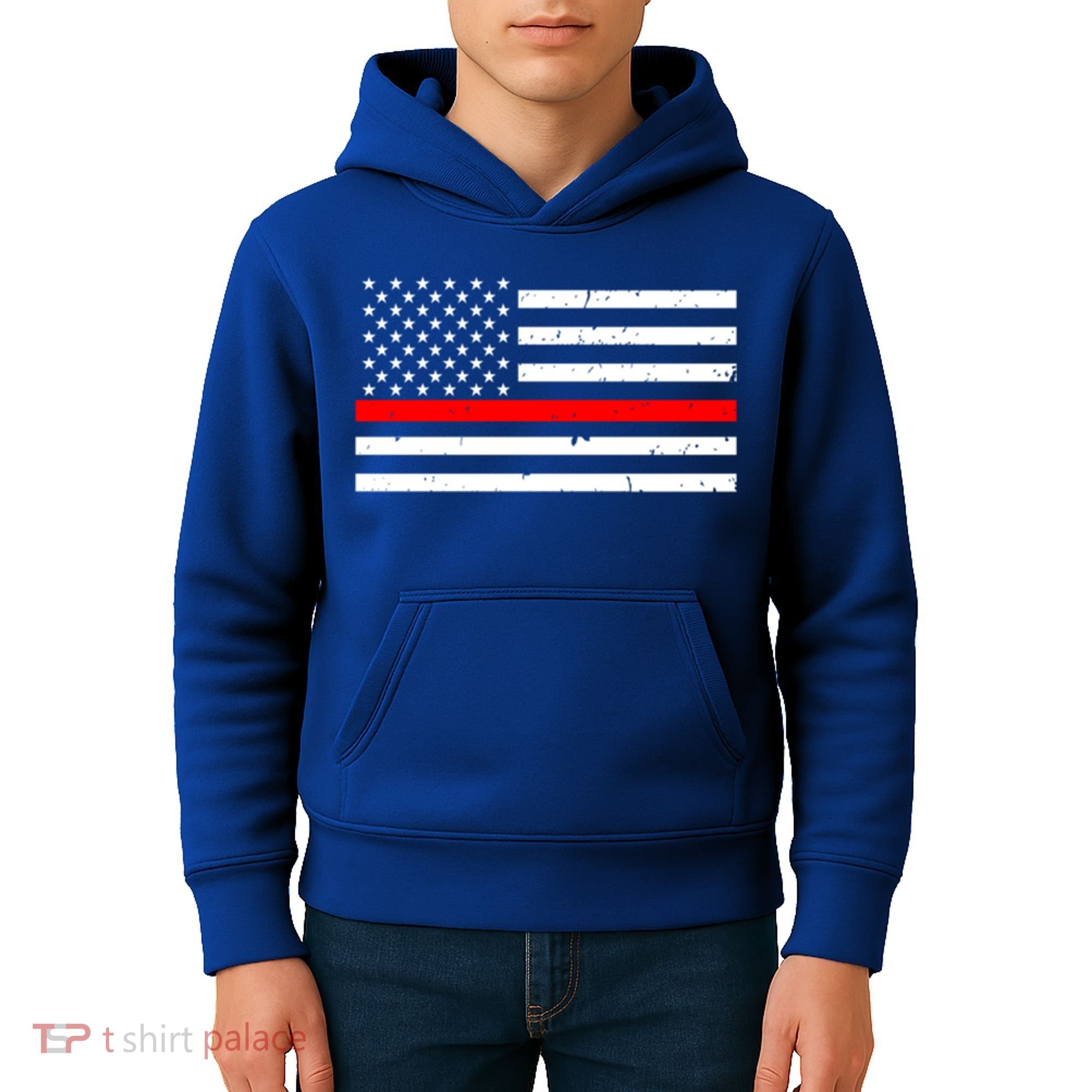 Cool Gift Firefighter Thin Red Line Flag Gift Kids Hoodie