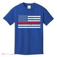 Cool Gift Firefighter Thin Red Line Flag Gift Kids T-Shirt thumb 0