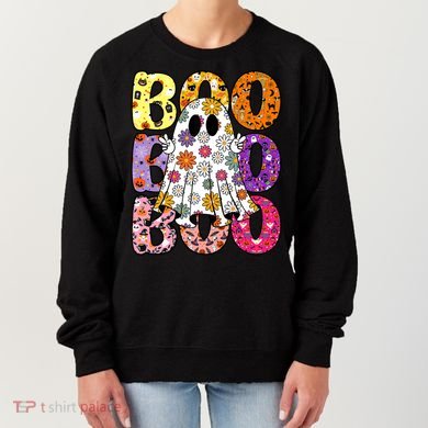 Cute Ghost Floral Boo Halloween Boy Girl Ghost Spooky Season Women's Sweatshirt